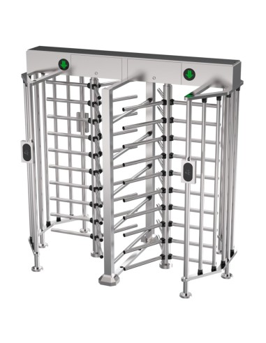 TORNO DE ACCESO BIDIRECCIONAL - 10 BRAZOS ROTATIVOS DOBLES DESMONTABLES - TIEMPOS, ALARMAS Y MODOS DE APERTURA - DIMENSIONES DE