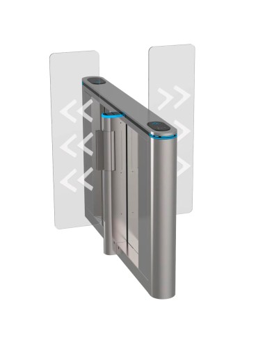 TORNO DE ACCESO BIDIRECCIONAL DOBLE - PORTILLO CON BARRERA ACRÍLICA DE 1.5 M PLEGABLE - TIEMPOS, ALARMAS Y MODOS DE APERTURA - A