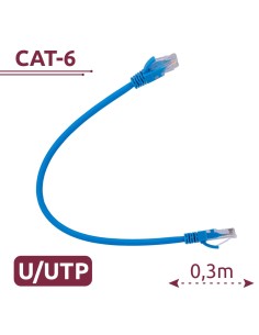 CABLE UTP - ETHERNET - CONECTORES RJ45 - CATEGORÍA 6 - 0,3 M - COLOR AZUL