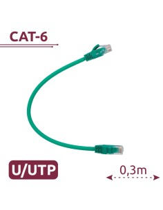 CABLE UTP - ETHERNET - CONECTORES RJ45 - CATEGORÍA 6 - 0,3 M - COLOR VERDE