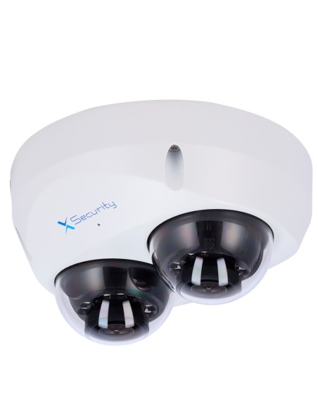 X-SECURITY CÁMARA IP DOMO DUAL - 2X 4 MEGAPÍXEL  (2560X1440) - LENTE FIJA 2.8MM - WDR 120DB | DUAL LIGHT(IR 60M Y LUZ BLANCA 60M