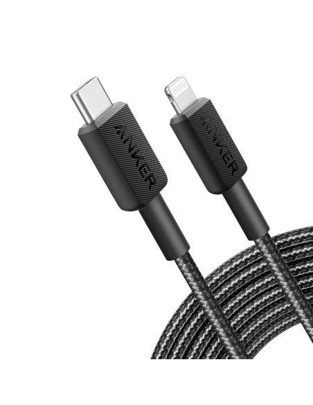 ANKER - CÂBLE USB2.0  - USB-C VERS LIGHTNING - CÂBLE EN NYLON TRESSÉ - LONGUEUR 3M - CHARGE RAPIDE : COULEUR NOIRE