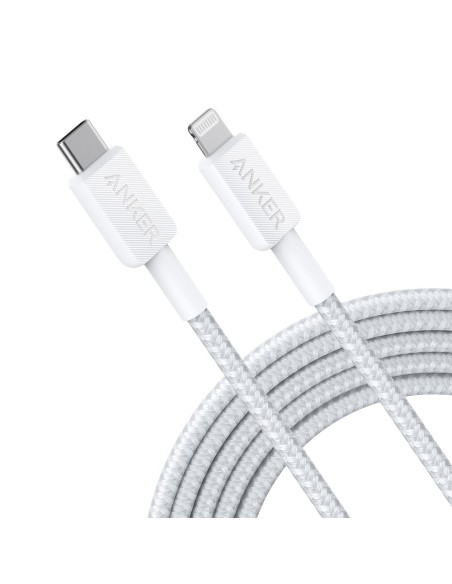 ANKER - CABO USB2.0  - USB-C PARA LIGHTNING - CABO TRANÇADO DE NYLON - COMPRIMENTO 3M - CARREGAMENTO RÁPIDO | COR BRANCA
