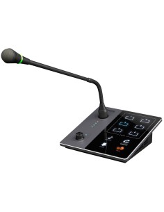 MICROFONE DE MESA - BOTÃO DE PRESSÃO PARA ANÚNCIOS - ATÉ 6 MICROFONES EM CADEIA - ALIMENTAÇÃO ATRAVÉS DE AMPLIFICADOR - COMPATÍV