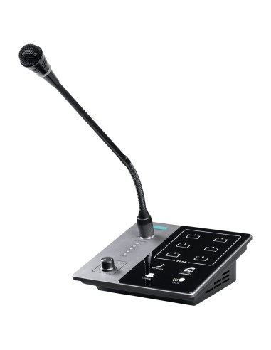 MICRÓFONO DE PUPITRE - PULSADOR PARA ANUNCIOS - HASTA 6 MICROS ENCADENABLES - ALIMENTACIÓN MEDIANTE AMPLIFICADOR - COMPATIBLE CO