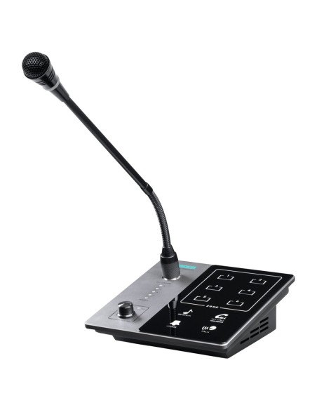 MICRÓFONO DE PUPITRE - PULSADOR PARA ANUNCIOS - HASTA 6 MICROS ENCADENABLES - ALIMENTACIÓN MEDIANTE AMPLIFICADOR - COMPATIBLE CO