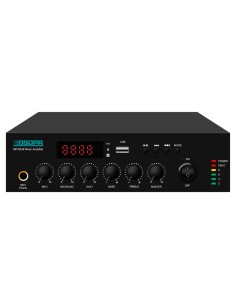 MINI DIGITAL MIXER - AMPLIFIER 100V - USB PLAYER / FM RADIO / BLUTOOTH - POWER RATING 35W - LINE OUTPUT - SUPPORTS REMOTE CONTR