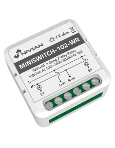 RELÉ INTELIGENTE DE 1 LINEA - WIFI 2.4 GHZ IEEE802.11 B/G/N - CARGA MÁXIMA 16A - PROTECCIÓN CONTRA SOBRETENSIONES - COMPATIBLE C