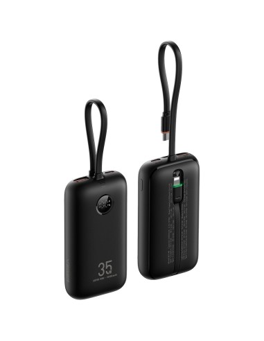 VEGER POWER BANK WITH LCD DISPLAY - CAPACITY 10000MAH - USB-C INPUTS, USB-C CABLE - USB-C AND USB-A OUTPUTS AND INTEGRATED CABL