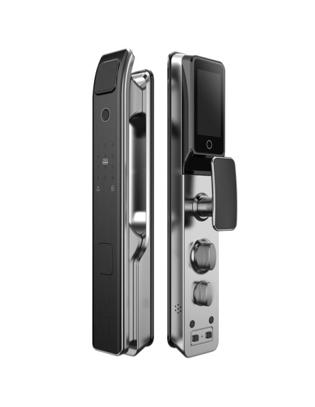 CERRADURA INTELIGENTE CON VIDEOPORTERO - HUELLA, TARJETA Y PIN - 50 USUARIOS | WIFI - CÁMARA 2 MPX Y PANTALLA 4&QUOT; TÁCTIL - B