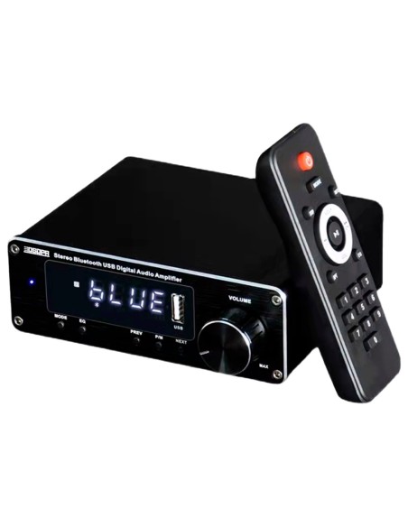 AMPLIFICATEUR DU LECTEUR - 2 X 60W - CONNEXION BLUETOOTH - LECTURE USB - PRÉRÉGLAGES D'ÉGALISATION - TÉLÉCOMMANDE