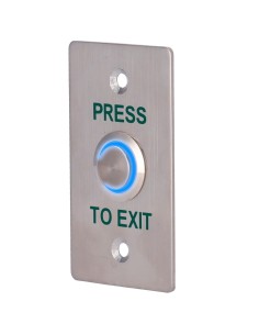 PULSADOR DE LIBERACIÓN DE PUERTA CON LED - USO PROFESIONAL - TESTADO 100.000 USOS - NO/NC/COM | EMPOTRADO O SUPERFICIE - MEDIDAS