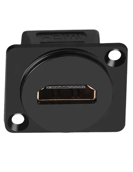 CONECTOR - CABLE HDMI MACHO A CABLE HDMI MACHO - DOS CONECTORES HDMI HEMBRA - MONTAJE ENCASTRADO