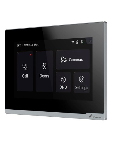 MONITOR ADICIONAL VIDEOPORTERO NIVIAN 2 HILOS - MONITOR WIFI 2 HILOS - PANTALLA ADICIONAL - MONITOR TÁCTIL 7&QUOT; PARA PARED -