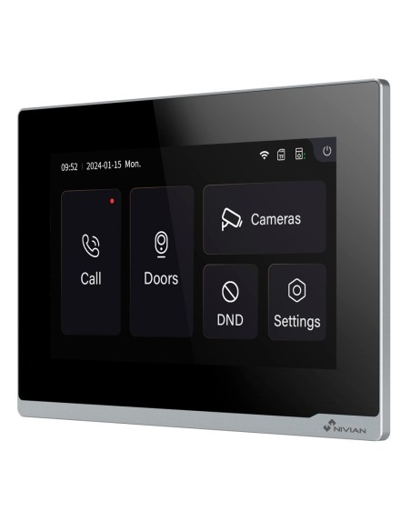 MONITOR ADICIONAL VIDEOPORTERO NIVIAN 2 HILOS - MONITOR WIFI 2 HILOS - PANTALLA ADICIONAL - MONITOR TÁCTIL 7&QUOT; PARA PARED -