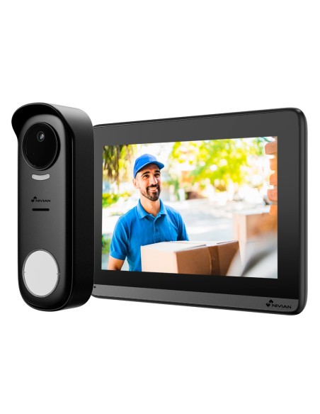 KIT DE VIDEOPORTERO NIVIAN INALÁMBRICO WIFIHALOW - PLACA DE CALLE INALAMBRICA + MONITOR WIFI - PLACA EXTERIOR IP65 / CÁMARA 1080