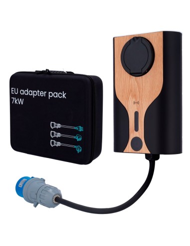 KIT CARGADOR PORTABLE + ADAPTADORES ENCHUFE - POTENCIA 7,4KW / 32A / MONOFÁSICA - CONECTOR TIPO 2  - ADAPTADORES ENCHUFE - MONIT