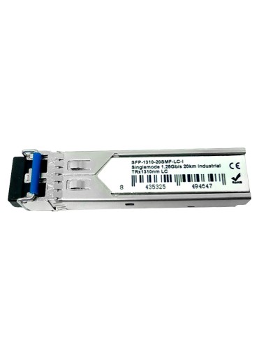 MÓDULO TRANSCEPTOR SFP INDUSTRIAL - TRX 1310 NM - FIBRA MONOMODO - CONECTOR LC UPC DÚPLEX - MÁXIMO 20 KM - 1.25GB/S - 1000BASE-L