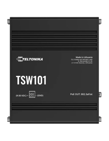 TELTONIKA SWITCH POE NO GESTIONABLE INDUSTRIAL - 5 PUERTOS ETHERNET RJ45 GIGABIT - 4 PUERTOS ETHERNET POE+ 802.3AF/AT - HASTA 30