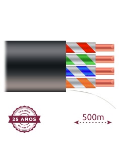 CABLE UTP  - CATEGORÍA 6 - CUMPLE CON 90M FLUKE TEST - BOBINA DE MADERA DE CABLE 500 M - CONDUCTOR CCA - CUBIERTA ESPECIAL PARA