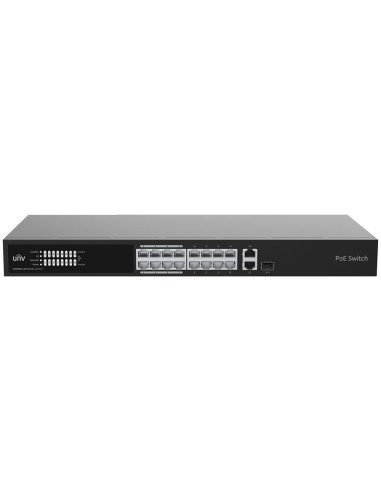 UNIVIEW SWITCH POE CLOUD GESTIONABLE CAPA 2 - 16 POE802.3AF/AT + 1 UPLINK RJ45 +1 UPLINK COMBO - 16 RJ45 10/100 MBPS + 1 SFP 10/