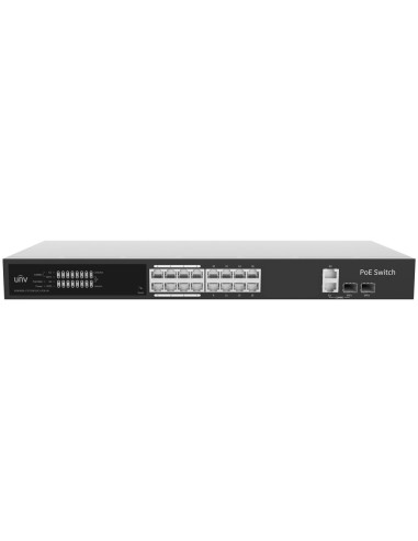 UNIVIEW SWITCH POE CLOUD GERÍVEL CAMADA 2 - 16 POE802.3AF/AT + 2 UPLINK RJ45 + 2 SFP - 16 RJ45 GE + 2 GE + 2 SFP - 30W POR PORTA