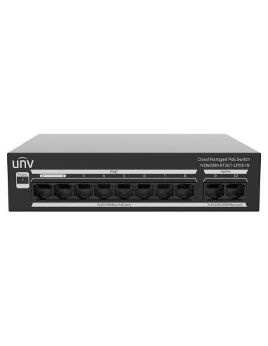 UNIVIEW SWITCH POE CLOUD GESTIONABLE CAPA 2  - 8 POE802.3AF/AT + 2 UPLINK RJ45  - 8 RJ45 10/100 MBPS + 2 RJ45 10/100/1000 MBPS -