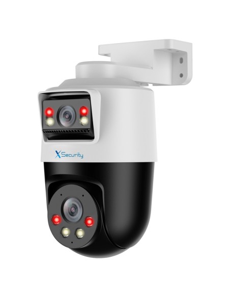 X-SECURITY IP TÁNDEM GAMA ULTRA - DOBLE LENTE (PANORÁMICA 2MPX + PT 2MPX) - LENTE PT 4 MM | LENTE PANORÁMICA 4 MM - DUAL LIGHT 3