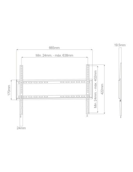 SOPORTE DE TELEVISION O MONITOR FIJO 37" - 70" HOLMIOS