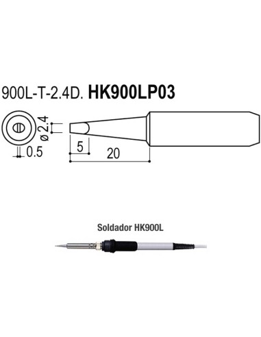 PUNTAS TIPO L/ESD. SOLDADORES HK900L/908