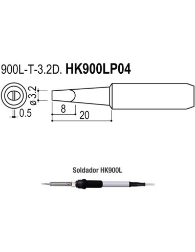 PUNTAS TIPO L/ESD. SOLDADORES HK900L/908