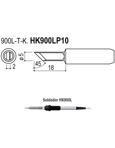 PUNTAS TIPO L/ESD. SOLDADORES HK900L/908