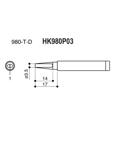 SOLDADOR HAKKO HK980/HK981 HK980P03