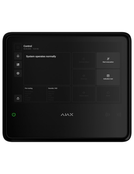 DRAHTLOSE BRANDMELDEZENTRALE  - TOUCHSCREEN 10.1" - EUROPÄISCHE PCI-SYSTEMVERORDNUNG  - BATTERIE AJ-EN54-INTERNALBATTERY (NICHT
