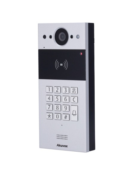 VIDEOPORTERO IP EN SUPERFICIE - CÁMARA 2 MPX | AUDIO BIDIRECCIONAL - APERTURA CON TARJETA EM/MF, NFC Y PIN | 2 RELÉS - CÓDIGOS T