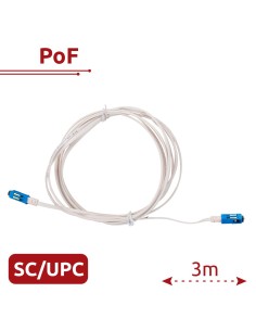 V-SOL - CABLE POF - PERMITE INYECTAR DATOS Y ALIMENTACIÓN POR FIBRA - CONECTOR SC UPC SIMPLEX - LONGITUD 3M