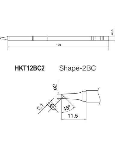 PUNTA PARA SOLDADOR HKFM2028 Y ESTACIONES HKFX951 Y HKFX952 HKT12BC2