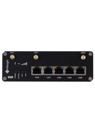 MILESIGHT - ROUTER INDUSTRIAL 4G WIFI - 5 PUERTOS 10/100 - RANURA MICROSD - DOBLE RANURA TARJETA SIM 4G/3G - WIFI 802.11 B/G/N
