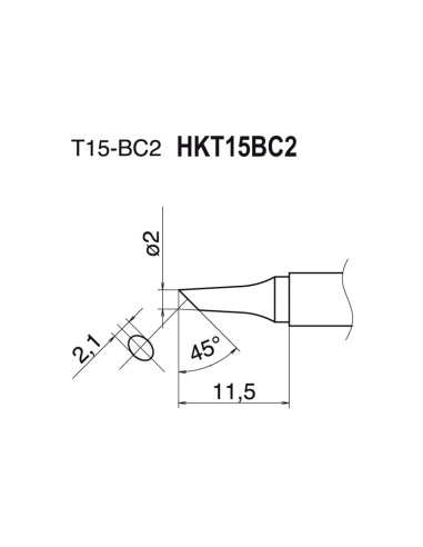 PUNTA CÓNICA OBLICUA PARA SOLDADOR FM2027, FM2028 HKT15BC2