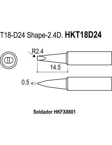 PUNTA SERIE T18 PARA SOLDADOR HAKKO HKFX